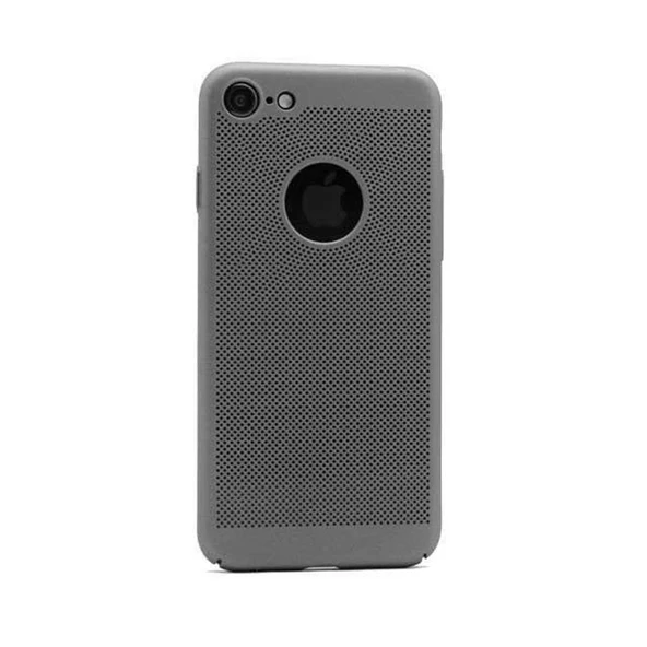 Apple iPhone 7/8/SE Rubber Delikli Sert Kılıf - Gümüş ürün görseli 1