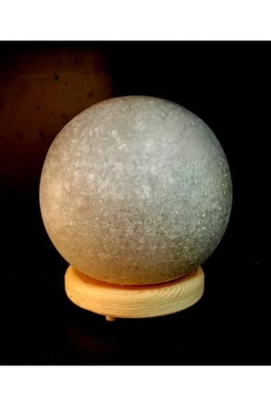 ALP-İ TUZ EVİ Çankırı Kristal Küre Model Kaya Tuzu Lambası 4 Kg Ağırlığında Gri Tuzdan - 3