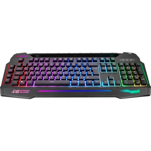 Rampage KB-R63 Stage Siyah USB 7 Renk Aydınlatmalı Q 4 Macro Fonksiyon USB Hub Oyuncu Klavyesi - Resim 4
