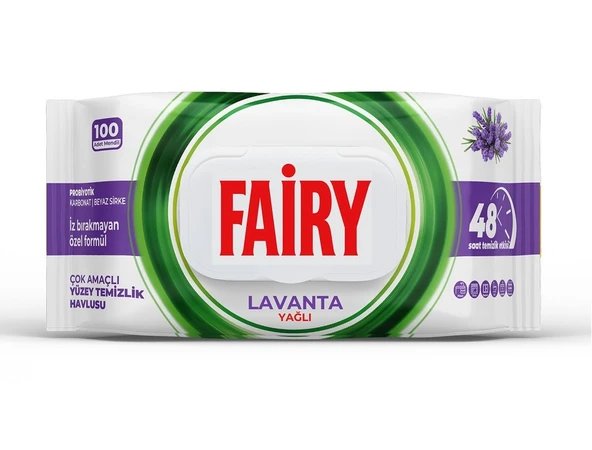 Fairy Yüzey Temizlik Havlusu 100 Yaprak Lavanta Yağlı - Beyaz Sirke - Karbonat (2 Li Set) 200 Yaprak - 2