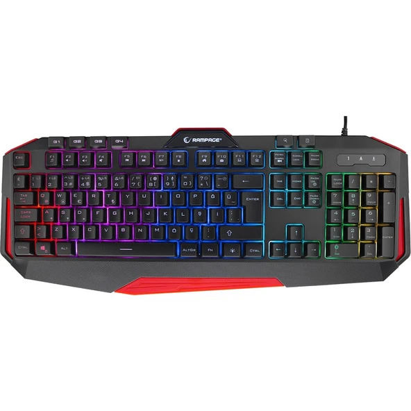 Rampage KB-RX7 ALPOR PRO Sese Duyarlı RGB Aydınlatmalı Q Gaming Oyuncu Klavyesi ürün görseli 1