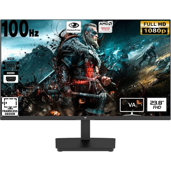 KTC H24V27 23.8" 100Hz 5MS HDMI  VGA Amd Freesync Full HD Flat Monitör - Resim 2