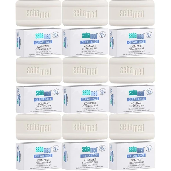 Sebamed Clear Face Kompakt Yüz Temizleme  Barı Sabun Sivilceye Yatkın Cilt 100GR (9 Lu Set) ürün görseli