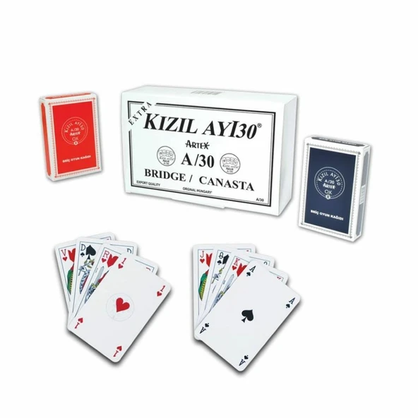 Nessiworld   1030165 Ext Kızıl Ayı Artex A30 Oyun Kağıdı -Star Okey - 2