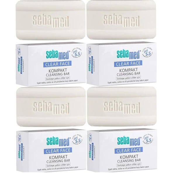 Sebamed Clear Face Kompakt Yüz Temizleme  Barı Sabun Sivilceye Yatkın Cilt 100GR (4 Lü Set) ürün görseli