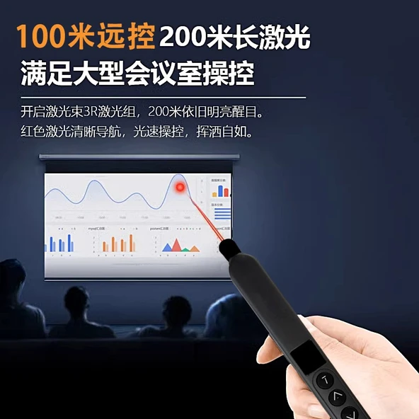 Akıllı Tahta/Telefon/Tablet Dokunmatik Kalem Lazer Presenter Kablosuz Sunum Kumandası-Fiber Uçlu-2 - 8