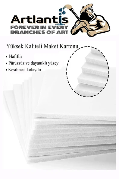 Maket Kartonu Beyaz Fotoblok 5 mm 25x35 cm 5 Adet Hobi Sanat Okul Köpüklü Straforlu Maket Kartonu Maket Yapımı - 2