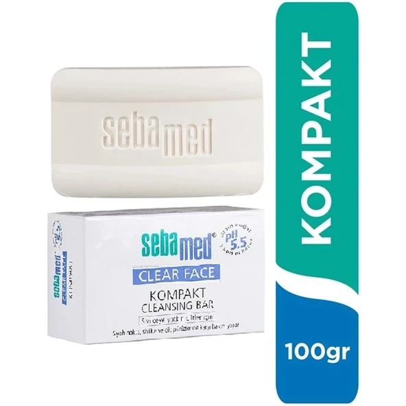 Sebamed Clear Face Kompakt Yüz Temizleme  Barı Sabun Sivilceye Yatkın Cilt 100GR (9 Lu Set) - Resim 2