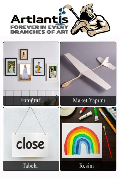 Maket Kartonu Beyaz Fotoblok 5 mm 25x35 cm 5 Adet Hobi Sanat Okul Köpüklü Straforlu Maket Kartonu Maket Yapımı - 3