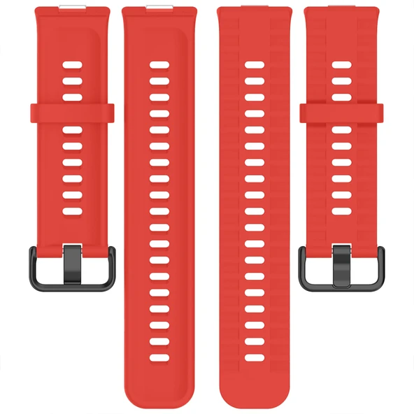 Huawei Watch Fit3 Fit 4 Fit 4 Pro İle Uyumlu GlacierFlex Metal Tokalı Spor Silikon Kordon  Kırmızı - Resim 6