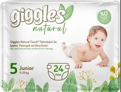 GİGGLES NATURAL IKIZ JUNİOR BEBEK BEZİ 24 LI ( 5 NO )