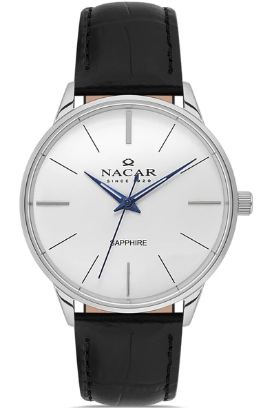 BABALAR GÜNÜNE ÖZEL SET - SAFİR CAM KLASİK SİYAH ERKEK KOL SAATİ NC31-2970125-AWL1 - Resim 2