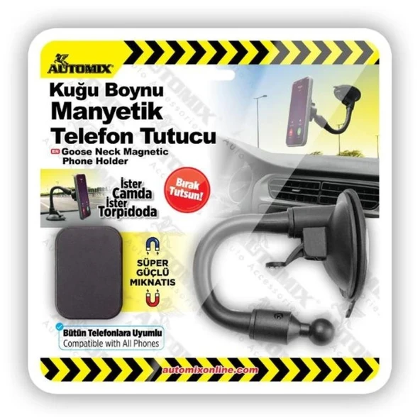 AUTOMİX Kuğu Boynu Manyetik Telefon Tutucu