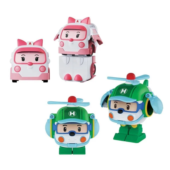Nessiworld POLI MRT-674 Robocar Poli Mini Transforming Kasabanın Kurtarma Araçları 4lü Set - 2