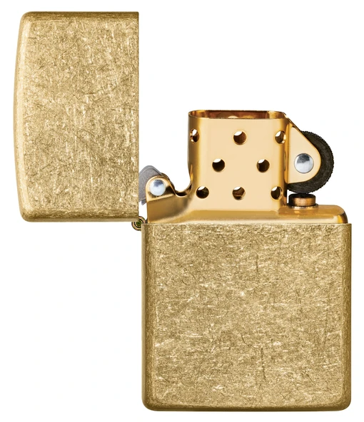 ZIPPO ÇAKMAK -49477 REGULAR TUMBLED BRASS 5 NUMARA ürün görseli 1