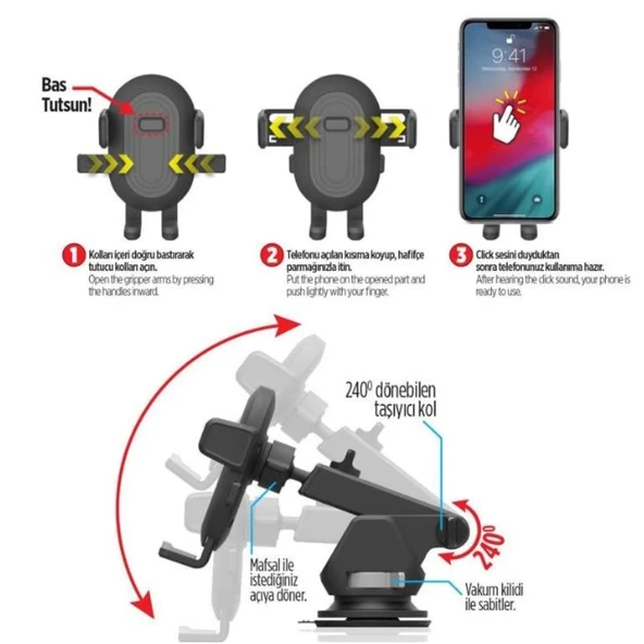 AUTOMIX Teleskopik Telefon Tutucu - 2