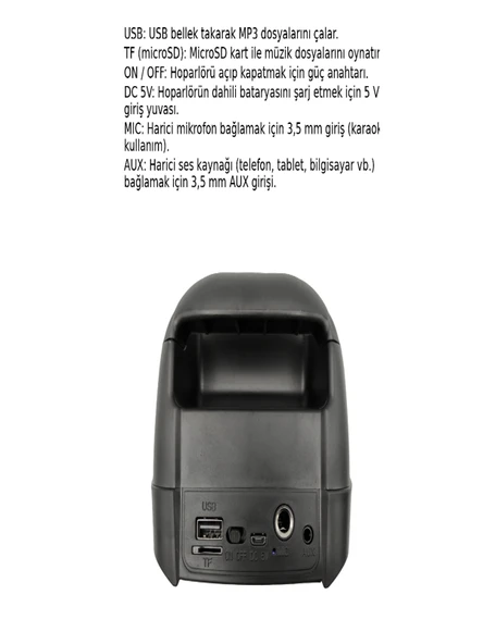 MK-401 RGB LED Işıklı Kablosuz Hoparlör FM/USB/AUX / Mikrofon Destekli - 3
