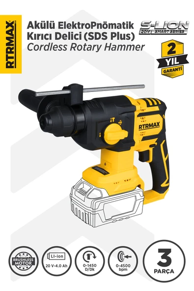 RTS5040B Şarjlı Sds Plus Kırıcı ve Delici Kömürsüz 1.8Jul 26mm - Akü Hariç