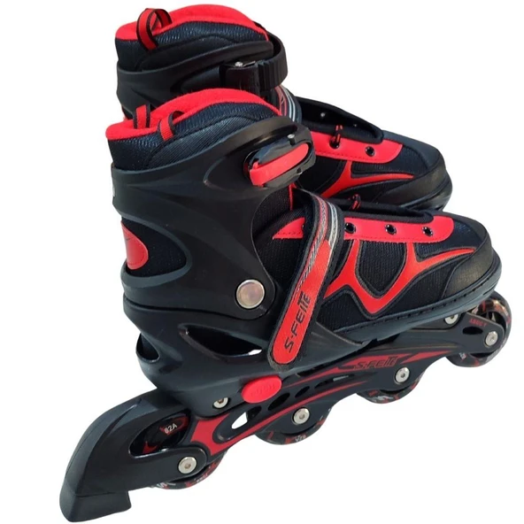 Cool Wheels 2in1 Ayarlanabilir Işıklı Kırmızı Paten (38-41) - 3