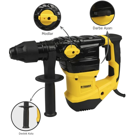 RTM2330 Elektropnömatik Sds Plus Kırıcı ve Delici 1500 W 5.5 Jul 32 mm - 3