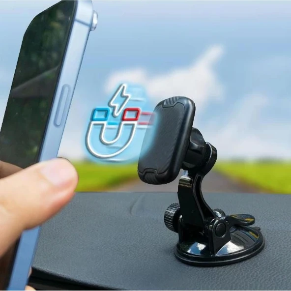 AUTOMİX Vantuzlu Manyetik Telefon Tutucu - 5