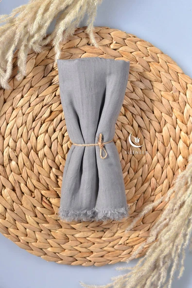 Bambu Kraş Şal Gri - Resim 3