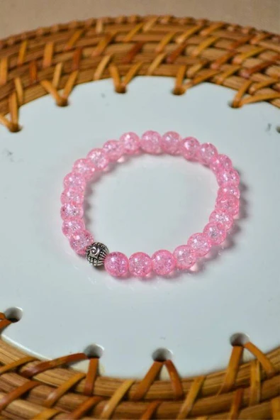 Bileklik Canlı Renkli Cam Boncuk Pembe 3 Adet – Her Bileğe Uyumlu, Şık ve Zarif Aksesuar - Resim 3