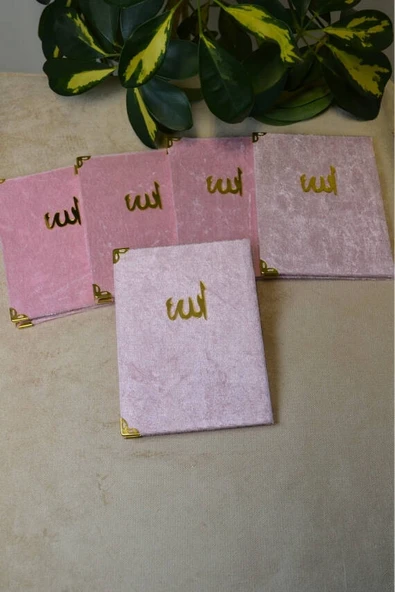 Kadife Kapaklı Allah Lafızlı Ekonomik Yasin Kitabı Pembe - 12x17 cm, 80 Sayfa - Resim 5