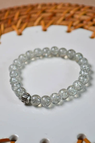 Bileklik Canlı Renkli Cam Boncuk Gri 3 Adet – Her Bileğe Uyumlu, Şık ve Zarif Aksesuar - Resim 3