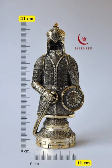 Fetih Zırh Ayetel Kürsi Biblo 11×21 cm– Altın Renk Metal Dekoratif Aksesuar - Resim 6