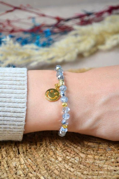 Işıltılı Boncuklu ve Charm Detaylı Bileklik Gri– Zarif, Şık ve Farklı Desenlerle Tasarlanmış Özel Aksesuar ürün görseli