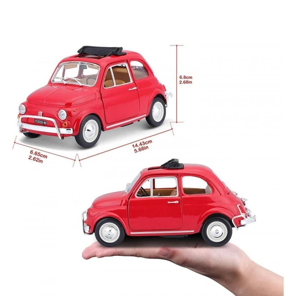 Nessiworld 22099 Burago Fiat 500L 168 Kırmızı 1:24 -Sunman - 4