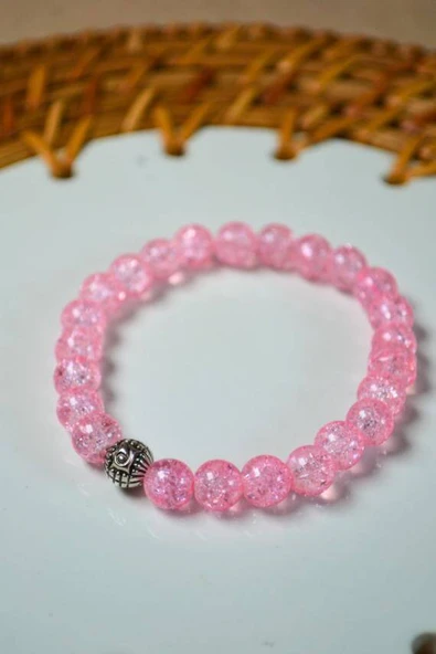 Bileklik Canlı Renkli Cam Boncuk Pembe 3 Adet – Her Bileğe Uyumlu, Şık ve Zarif Aksesuar - Resim 4