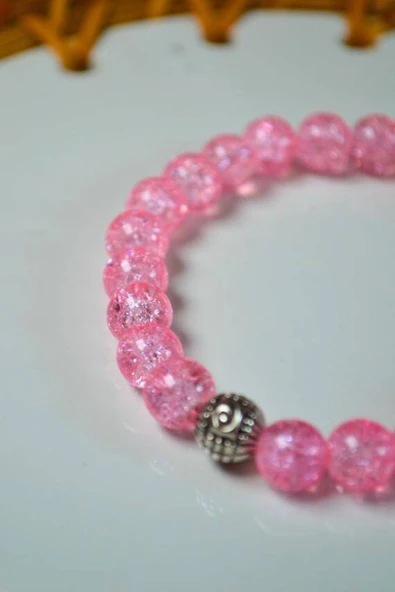 Bileklik Canlı Renkli Cam Boncuk Pembe 3 Adet – Her Bileğe Uyumlu, Şık ve Zarif Aksesuar - Resim 2