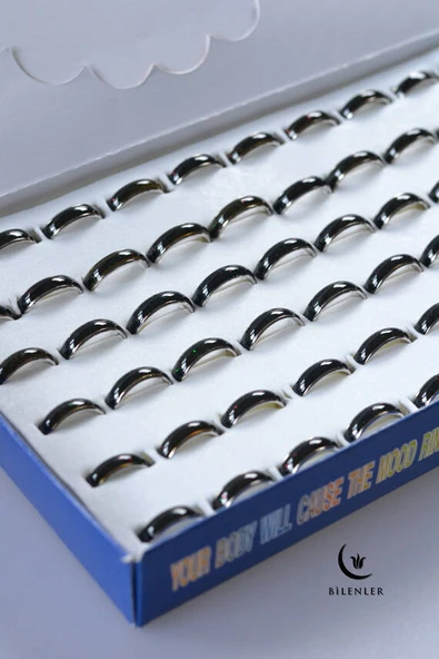 Moda Göre Renk Değiştiren Yüzük – 60lı Karışık Ölçü Kutu - Resim 2