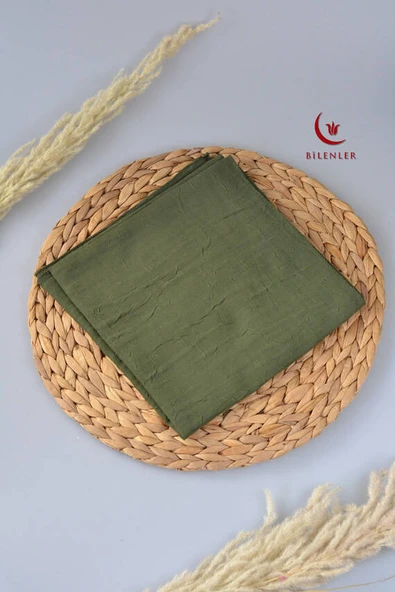 Bambu Kraş Eşarp Yeşil - Dört Mevsim- Yumuşak Dokulu - Resim 3