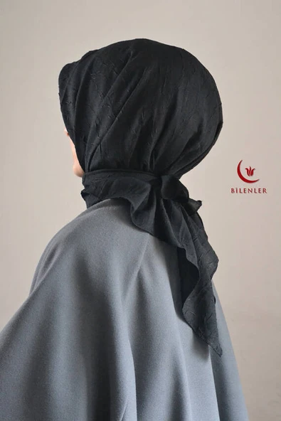 Bambu Kraş Eşarp Siyah - Dört Mevsim- Yumuşak Dokulu ürün görseli