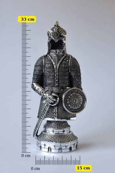 Fetih Zırh Ayetel Kürsi Biblo Büyük Boy 15×33 cm– Gümüş Renk Metal Dekoratif Aksesuar ürün görseli