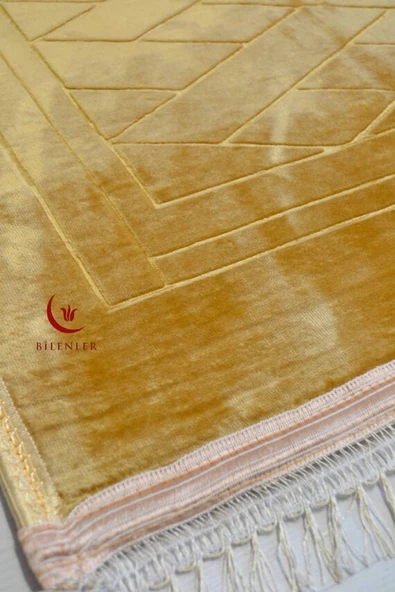 Peluş Seccade Sarı - 80x120 cm - Ekstra Konforlu - Yumuşak ve Geniş Ölçülü - 2