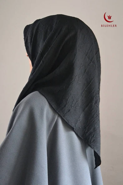 Bambu Kraş Eşarp Siyah - Dört Mevsim- Yumuşak Dokulu - Resim 2