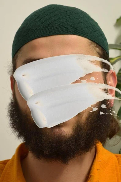 Erkek İnce Orlon Takke Yeşil – Makine İşi El Örmesi, Standart Beden - Resim 2