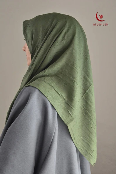 Bambu Kraş Eşarp Yeşil - Dört Mevsim- Yumuşak Dokulu - Resim 2