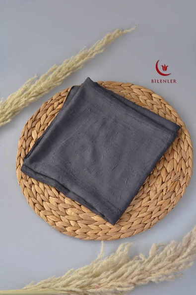 Bambu Kraş Eşarp Füme - Dört Mevsim- Yumuşak Dokulu - Resim 3