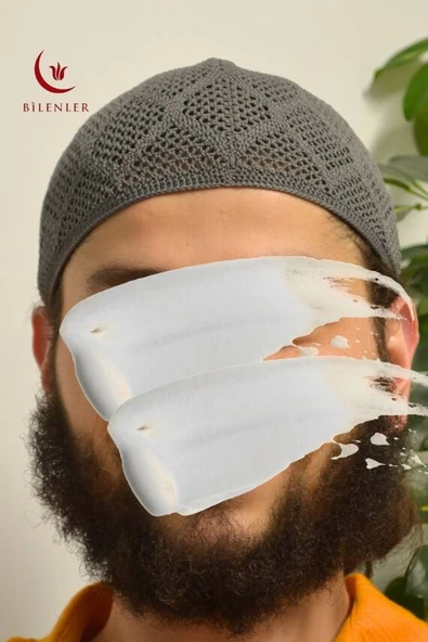 Erkek Örme Takke Antrasit  Hac ve Umre İçin İdeal Nefes Alabilir Standart Beden Takke - 1