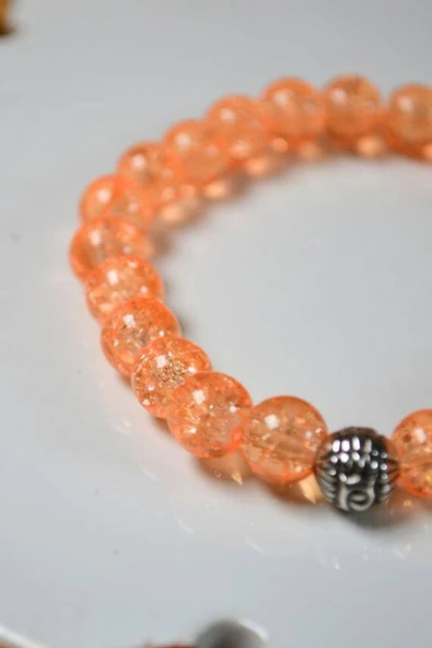 Bileklik Canlı Renkli Cam Boncuk Turuncu 3 Adet – Her Bileğe Uyumlu, Şık ve Zarif Aksesuar - Resim 3