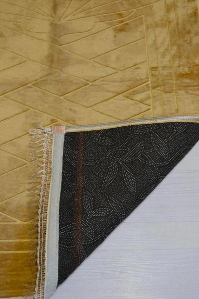 Peluş Seccade Sarı - 80x120 cm - Ekstra Konforlu - Yumuşak ve Geniş Ölçülü - Resim 3