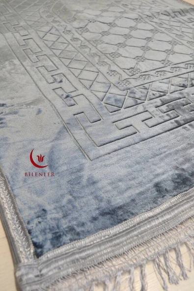 Peluş Seccade Gri - 80x120 cm - Ekstra Konforlu - Yumuşak ve Geniş Ölçülü - 2
