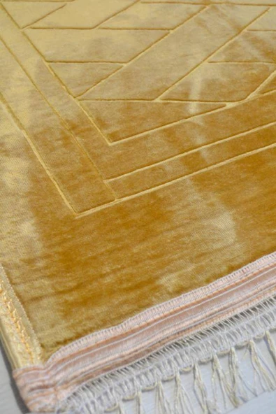 Peluş Seccade Sarı - 80x120 cm - Ekstra Konforlu - Yumuşak ve Geniş Ölçülü - Resim 2