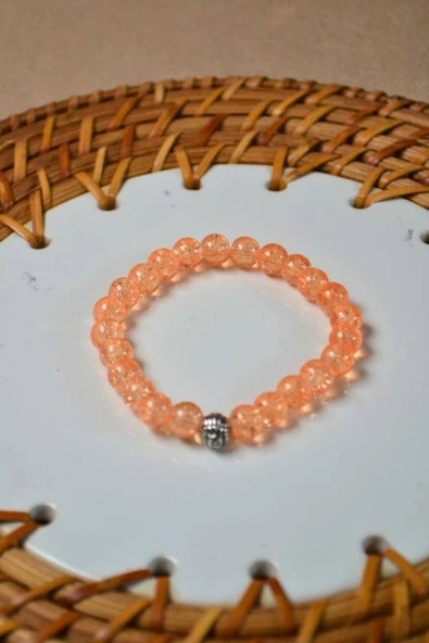 Bileklik Canlı Renkli Cam Boncuk Turuncu 3 Adet – Her Bileğe Uyumlu, Şık ve Zarif Aksesuar - Resim 4