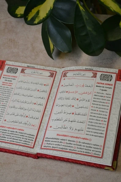 Kadife Kapaklı Allah Lafızlı Ekonomik Yasin Kitabı Kırmızı - 12x17 cm, 80 Sayfa - Resim 3